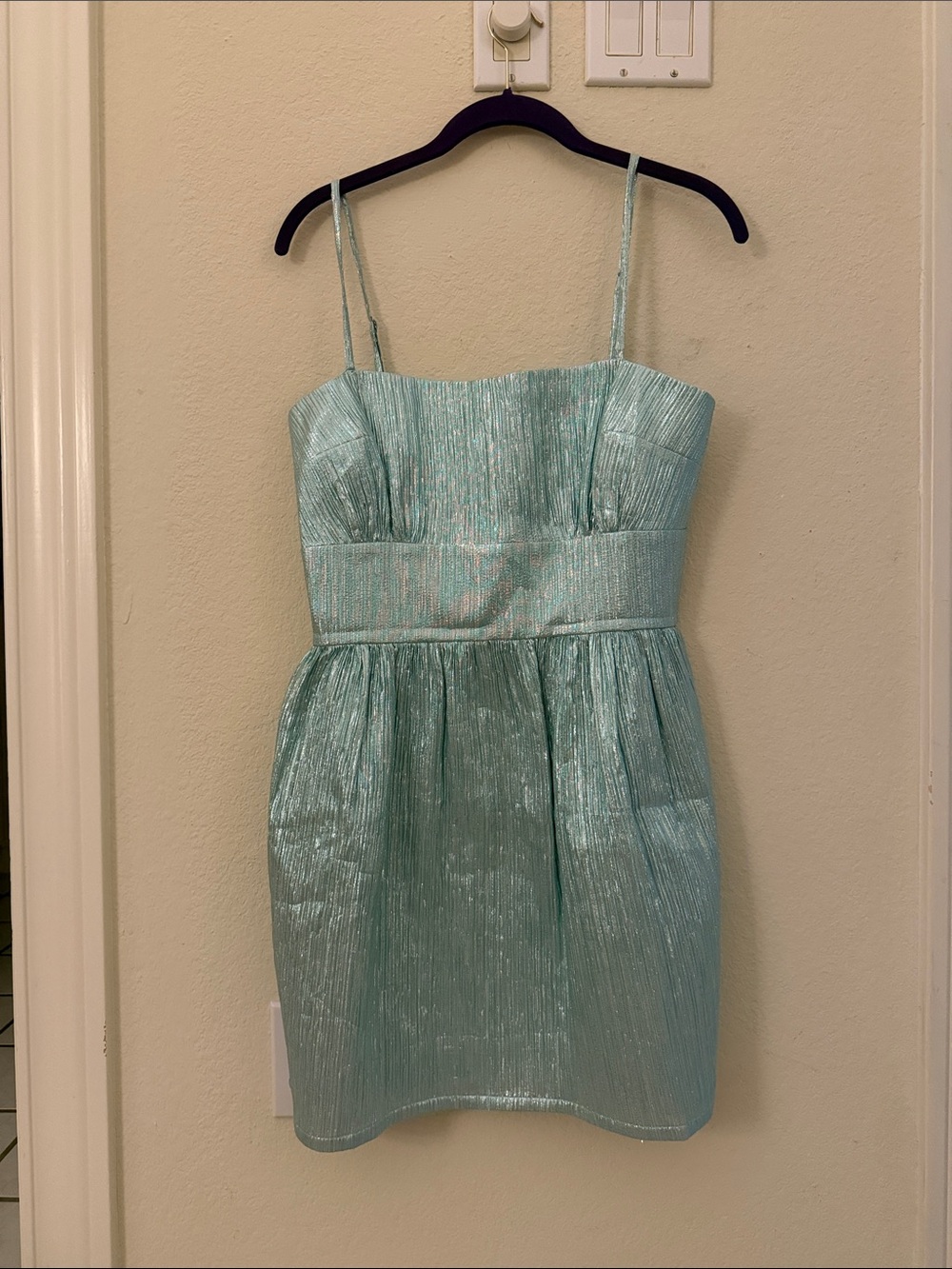 Lovers + Friends Shimmery Mint Green Mini Dress